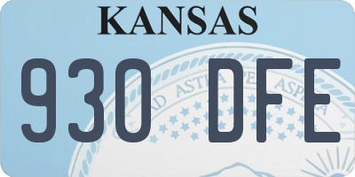 KS license plate 930DFE