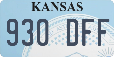 KS license plate 930DFF