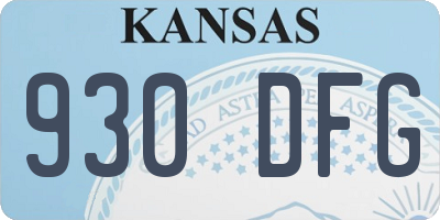 KS license plate 930DFG