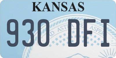 KS license plate 930DFI