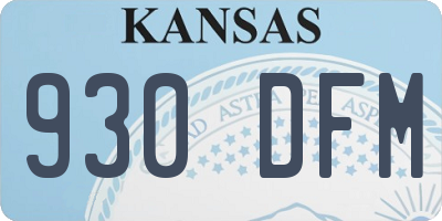 KS license plate 930DFM