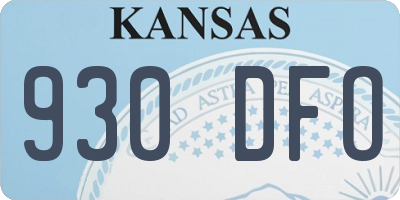 KS license plate 930DFO