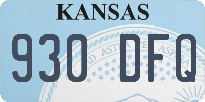 KS license plate 930DFQ