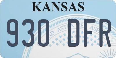 KS license plate 930DFR
