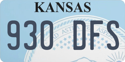 KS license plate 930DFS