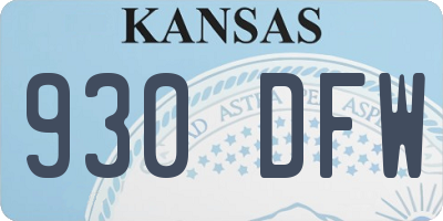 KS license plate 930DFW