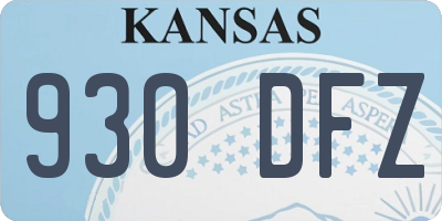 KS license plate 930DFZ