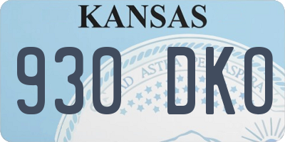 KS license plate 930DKO