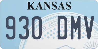 KS license plate 930DMV