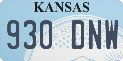 KS license plate 930DNW