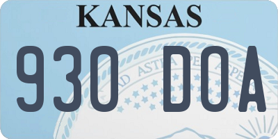 KS license plate 930DOA