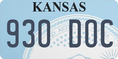 KS license plate 930DOC