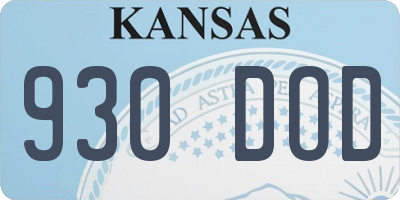 KS license plate 930DOD