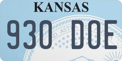 KS license plate 930DOE