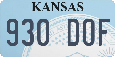 KS license plate 930DOF
