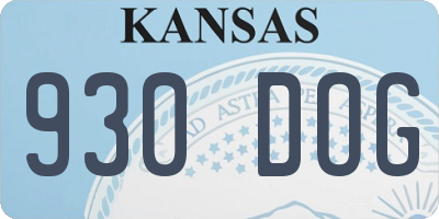 KS license plate 930DOG