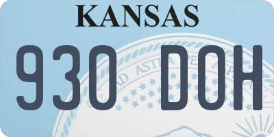 KS license plate 930DOH