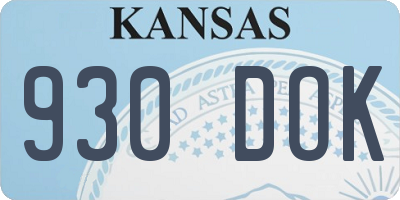 KS license plate 930DOK
