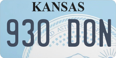 KS license plate 930DON