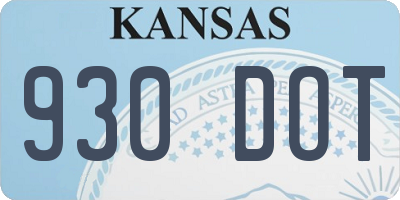 KS license plate 930DOT
