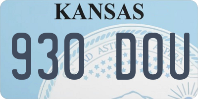 KS license plate 930DOU