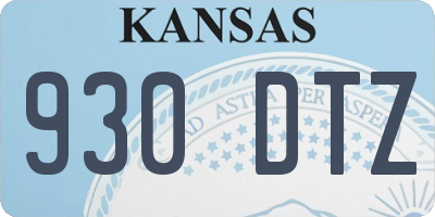 KS license plate 930DTZ