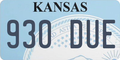 KS license plate 930DUE
