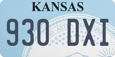 KS license plate 930DXI