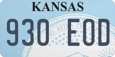 KS license plate 930EOD