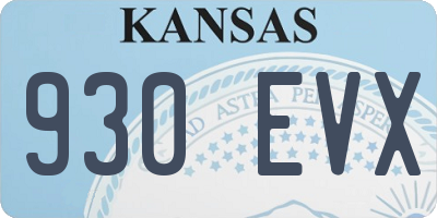 KS license plate 930EVX