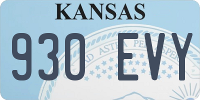 KS license plate 930EVY