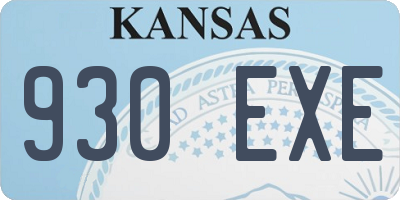 KS license plate 930EXE