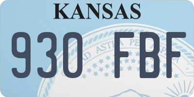 KS license plate 930FBF