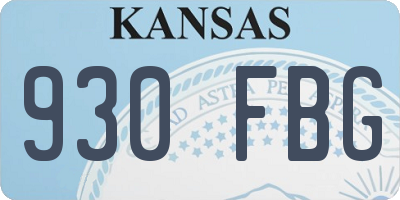 KS license plate 930FBG