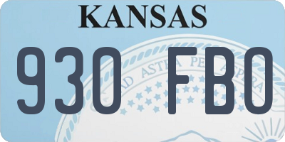 KS license plate 930FBO