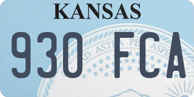 KS license plate 930FCA