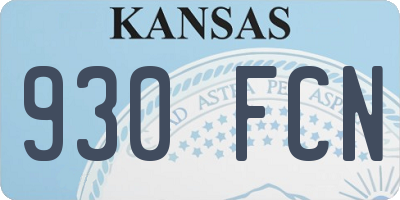 KS license plate 930FCN