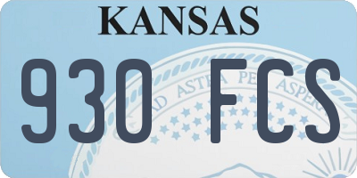 KS license plate 930FCS