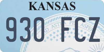 KS license plate 930FCZ