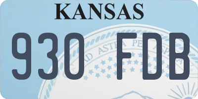 KS license plate 930FDB