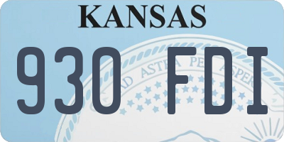 KS license plate 930FDI