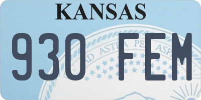 KS license plate 930FEM