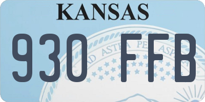 KS license plate 930FFB