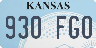 KS license plate 930FGO