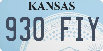 KS license plate 930FIY