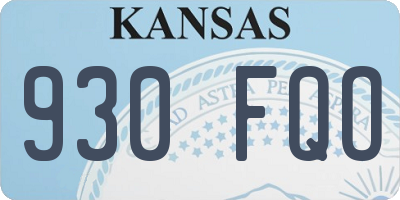 KS license plate 930FQO