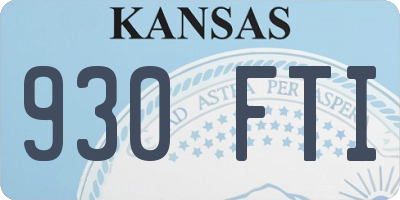 KS license plate 930FTI