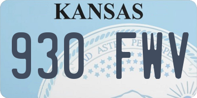KS license plate 930FWV