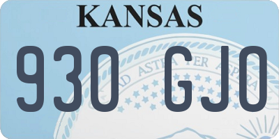 KS license plate 930GJO