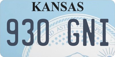 KS license plate 930GNI
